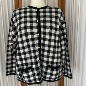 Black and White Checkered Women's Jacket